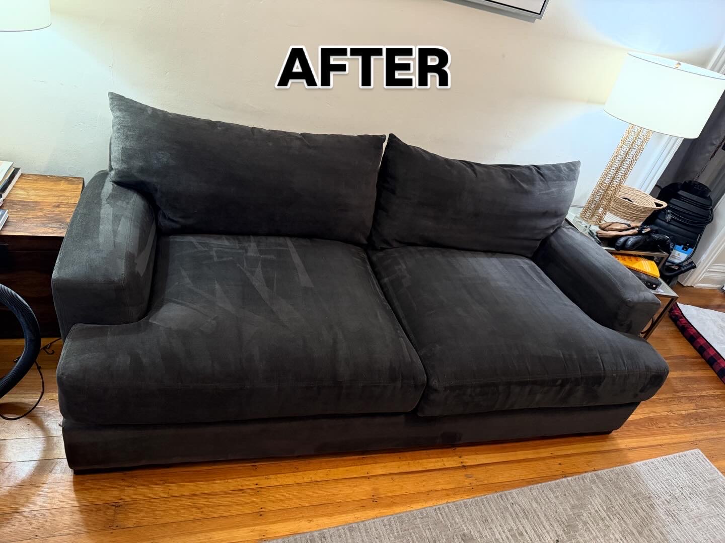 Before and after steam cleaning